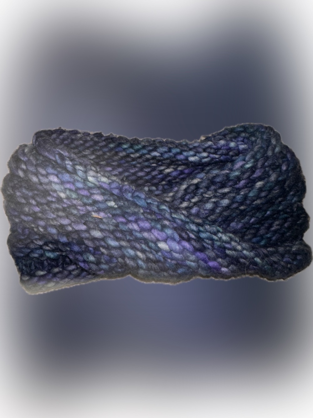 Hand-Knit Multicolor Navy Infinity Scarf